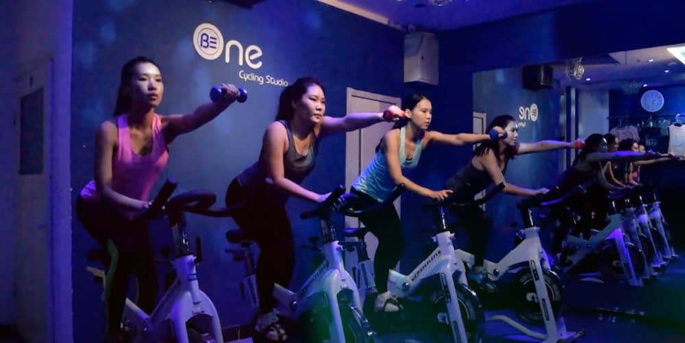 group cycling with HIIT